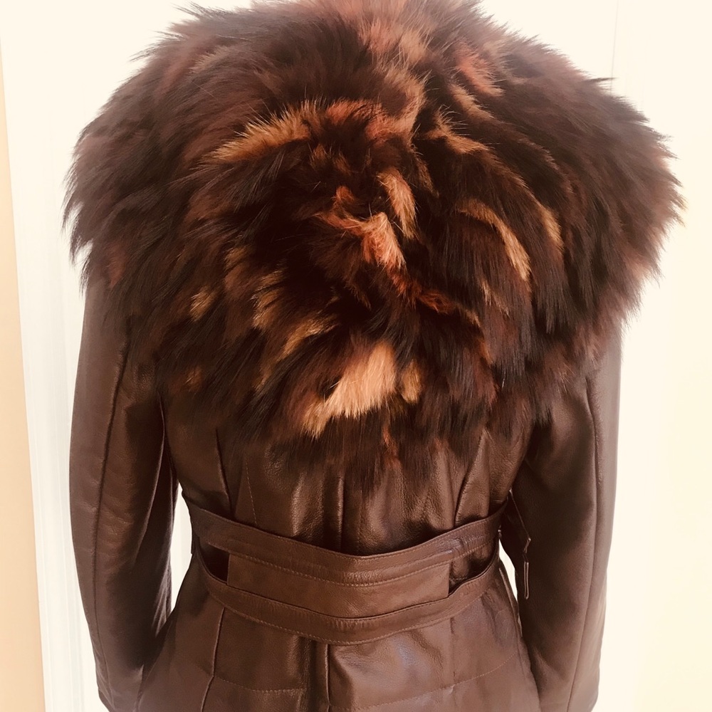 🔥✨Anna Biagini Brown/Faux Fur Leather Coat✨🔥🔥🔥🔥🔥🔥🔥🔥